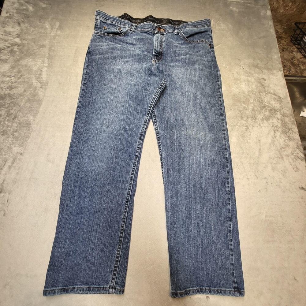 Wrangler Authentics Jeans Mens 38x30 Blue Straight Leg Denim Stretch Casual‎